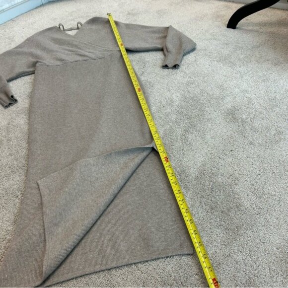 Dreamers beige knit wrap V-neck long sleeve bodycon midi sweater dress XL NWOT - Picture 11 of 12